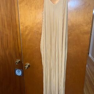 Love in Beige and White Striped Dress